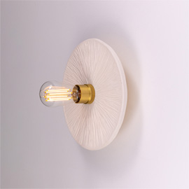 Bog Oak Matte White Striped Wall Light